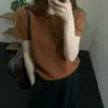 ¡Foto real de la nueva colección otoño 2026! Suéter de punto de alta calidad 100% lana con cuello polo, top sencillo y casual estilo coreano