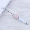 Caneta de Contas Coelho de Açúcar DIY com Borda Furada Caneta Esferográfica Coelho Branco Caneta de Presente Educacional Processamento Fofo Venda por Atacado em Estoque