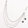 Moda Europea y Americana Joyería Sencilla Hip-Hop Elegante Colgante de Corazón Negro Cadena de Pantalón Multicapa Accesorios Estilo Elegante de Moda