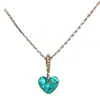 "Corazón de las Profundidades Marinas" Collar con Colgante en Forma de Corazón Color Paraíba, Diseño de Nicho, Versátil para el Uso Diario, Estilo Dulce y Fresco