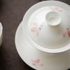 Mi Yan Cor Sob Esmalte Pura Pintada à Mão Tigela com Tampa Três Talentos Grande para Uso Doméstico Porcelana Branca Tigela de Chá Xícara de Chá Não Quente Conjunto de Chá Kung Fu