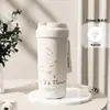 Caneca Térmica de Café Modelo Novo 2024 com Canudo Duplo, Aço Inoxidável 316, Revestimento Interno Cerâmico de Alta Estética, Caneca para Presente