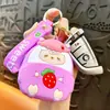 Bolsa de Monedas con Tema de Fresa Transfronteriza Llavero Bolsa de Almacenamiento Estuche para Auriculares Colgante Llavero de Coche Pequeño Regalo Al por Mayor