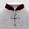 Collar de Cruz Gótica Corazón Estrella Transfronterizo Gargantilla de Terciopelo Joyería de Moda Punk para Mujer Venta Directa del Fabricante