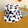 Sombrero de Pescador Japonés de Nicho Lindo de Vaca para Mujer Estilo Coreano Moda de Cuatro Estaciones Versátil de Doble Cara Sombrero para el Sol Protección Solar Moderno