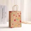 Bolsa de regalo de dulces para fiesta Bolsa de embalaje de hoja de arce Kraft Bolsa de compras tote impresa al por mayor