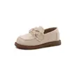 Zapatos de Cuero Negro para Niñas Estilo Coreano Zapatos de Princesa con Lazo Nuevas Llegadas Primavera/Otoño 2025 Suela Suave para Bebé Zapatos de Desempeño para Niños Medianos/Grandes