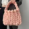 Lana Gruesa de Islandia Bolso Tejido a Mano Bolsa de Materiales diy Bolso de Mano Casero Bolso de Hombro Cruzado Terminado