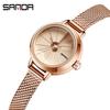 Sanda/Threeda Nuevo Producto 1113 Correa de Malla Estilo Compacto Exquisito Moda Tendencia Versátil Esfera Redonda Cuarzo Reloj para Mujer