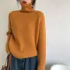 Nuevo Suéter de Estilo Coreano para Otoño e Invierno para Mujer, Jersey de Punto de Color Sólido de Cuello Alto, Estilo Holgado y Suave, Top de Mujer Estilo Perezoso