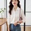 Chegada Nova Primavera/Outono 2026 Simples e Elegante Camisa Azul Feminina Emagrecedora Manga Longa Moda Gola Quadrada Top