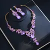 Conjunto de colar, brincos e pulseira de joias europeias e americanas, conjunto de duas peças de alta qualidade para acessórios de noiva, fornecimento de comércio exterior transfronteiriço