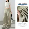 Pantalones Blancos de Pierna Ancha Transpirables Tencel Lyocell para Mujer Verano Delgados Estilo Old Money Caída Relajada Pierna Recta Algodón Lino Casual
