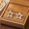 Pendientes de Estrella de Cinco Puntas con Circonita de Dongdaemun, Gama Alta, Pendientes Pequeños y Exquisitos de Estilo Coreano, Diseño de Nicho, Pendientes de Moda para Mujer