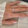Color Otoño Sin Color Lujo Ligero Anillo Desplegable de Pedrería Anillo para Dedo Cadena Suave Talla Ajustable para Mujer Sentido de Diseño Avanzado
