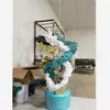 Escultura de Ola de Agua de Resina Transparente Personalizada para Hotel y Oficina de Ventas, Adorno de Lujo Ligero, Decoración de Piso de Arte Moderno