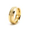 Anel Europeu e Americano de Aço Titânio Rolado Esmeril Masculino e Feminino de Alto Nível 8mm Arco Interno Nicho Fosco Anel de Ouro 18K