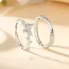 Anillo de Plata de Ley S999 Mariposa Corazón Bucle Mobius Par de Pareja Anillo Liso Ajustable Enlazable