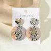Aretes de Corazón de Tres Capas Rosa Barbie Súper Brillantes Estilo Océano Ins con Estrella de Mar y Concha de Acrílico Aretes del Día de San Valentín