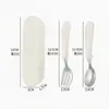 Cuchara de Acero Inoxidable 304, Vajilla Infantil Estilo Escandinavo, Cuchara y Tenedor de Aprendizaje para Bebé, Cuchara para Suplemento Alimenticio de Bebé, Vajilla Portátil