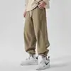 Calças de Trabalho Masculinas Primavera e Outono Tendência Japonesa Retro Casuais Slim Fit Largas Esportivas Plus Size Calças Jogger
