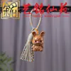 Sándalo Verde Colgante de Borla de los Doce Animales del Zodiaco Yi Ming Xian Yuan Madera de Haya Tallada Animales del Zodiaco Adorno Llavero de Borla