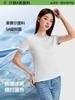 Playera de Moda de Verano para Mujer de Manga Corta de Algodón Peinado Fresco Tops para Mujer Antibacteriana 5A Color en Contraste Ajuste Ceñido Versátil Playera de Manga Corta para Mujer