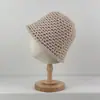 Sombrero de Pescador Calado Hecho a Mano de Ganchillo Estilo Nuevo para Mujer, Sombrero de Sol Versátil para Actividades al Aire Libre, Hace que la Cara se Vea Más Pequeña, Sombrero de Protección Solar