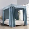 Cortina de Cama Opaca para Dormitorio del Hogar, Mosquitero de Tres Puertas de Pie, Dosel de Cama Opaco Estilo Princesa de Palacio, a Prueba de Mosquitos para Viviendas de Alquiler