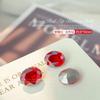 Adornos de diamantes para uñas de angora roja, para otoño e invierno, con dijes plateados, grandes, rojos, de alta calidad, con base ovalada y puntiaguda, con forma especial para decorar uñas.