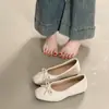 Novidade Outono 2026 Sapatilhas Francesas de Veludo com Laço para Mulheres, Estilo Comuter de Bico Raso, Elegantes Mary Janes com Salto Interno para Mulheres