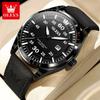 Reloj de cuarzo multifuncional de la marca Oli con respaldo de estrellas, reloj impermeable, sencillo y de moda para estudiantes, reloj para hombres.