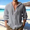 Camisa con capucha para hombre de moda primavera y verano 2026, color liso, texturizada, top casual de manga larga, Amazon transfronterizo.