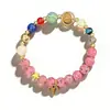 Pulsera de moda europea y americana TK SHEIN de venta caliente, ágata rosa natural, doce signos del zodíaco, pulsera de pareja, ocho planetas