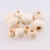 Cuentas Redondas de Madera con Agujero Grande Cuentas Sueltas de Madera Hewood Accesorios para Joyería DIY Accesorios para Bolsos con Borlas 8-50MM Color Madera Natural Bolas Pequeñas