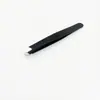 Pinza para cejas acero inoxidable herramientas de belleza negra plana antideslizante oblicua pinza para cejas pinza para cejas pinzas fabricantes venta al por mayor