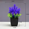 Atacado Transfronteiriço Planta Simulada Bonsai Flor Artificial Lavanda em Vaso Casa Mesa Sala de Estar Flor de Plástico Ornamentos Decorativos