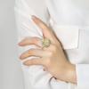 Conjunto de joyas de plata de ley 925 para mujer, 3 piezas, collar de margaritas, anillo de diamantes de alto carbono, pendientes de flor de circón amarillo, sentido de alta calidad