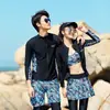 Traje de Banho Novo Estilo Coreano para Casal, Roupa de Banho para Fonte Termal Dividida, Tamanho Grande, Emagrecedor, Manga Longa para Fonte Termal, Roupa de Banho de Praia
