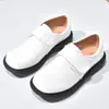 Sapatos para Meninos Estilo Britânico Estudante Couro Preto Sapatos Formais Vestido Flor Sapatos Infantis Menino Pequeno Sapatos de Palco Apresentador Sapatos Individuais