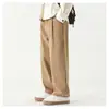 Pantalones Casuales de Algodón Puro para Hombre, Nuevo Estilo Primavera y Otoño 2026, Pantalones de Pierna Recta Sueltos para Hombre, Pantalones Largos de Pierna Ancha Versátiles de Moda