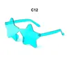 Nuevas Gafas de Sol de Estrella de Cinco Puntas Modernas y Personalizadas, Gafas de Sol Sin Marco Transfronterizas, Gafas de Sol de Fiesta de Moda y Divertidas para la Playa