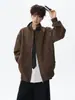 Chaqueta de motocicleta estilo americano tie-dye de piel sintética para hombre, marca de tendencia de verano, elegante chaqueta bomber corta tipo béisbol