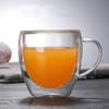 Taza de Café de Vidrio de Borosilicato Alto de Doble Capa Engrosada con Asa Taza de Leche Aislada Taza de Té de Flores de Gran Capacidad Vaso de Agua
