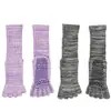 Calcetines Nuevos de Algodón de Cinco Dedos Profesionales para Pilates Deporte Fitness Calcetines con Dedos Separados Calcetines de Yoga Antideslizantes con Gel