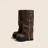 Botas de Cano Alto Doces e Frescas de Hong Kong para Mulheres 2025 Outono Novo Estilo Acima do Joelho Solado Pequeno Grosso Botas que Aumentam a Altura Estilo Britânico