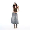 Jeans de Pierna Ancha, Corte Holgado, Cortos, Diseño Desestructurado Lavado Retro Americano, Estilo Nuevo de Verano 26
