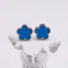 Pulsera Popular Transfronteriza de Flor de Cinco Hojas Doble Cara de Acero de Titanio para Mujer, Joyería Versátil de Moda, Elegante, de Gama Alta y Lujo Ligero
