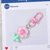 Llavero de Cuentas de Flor Transparente de Hielo Colorido Estilo Ins Colgante Fresco Femenino Venta Directa de Fábrica Pequeño Accesorio Atmosférico
