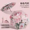 Guarda-chuva Grande para Chuva ou Sol Guarda-sol para Mulheres Proteção Solar Revestimento Preto Anti-UV Guarda-sol Espessado e Ampliado Guarda-chuva Dobrável